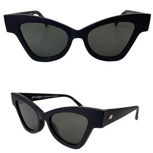 LE SPECS Hourgrass NEW Black Matte Sunglasses Cat Eye NEW